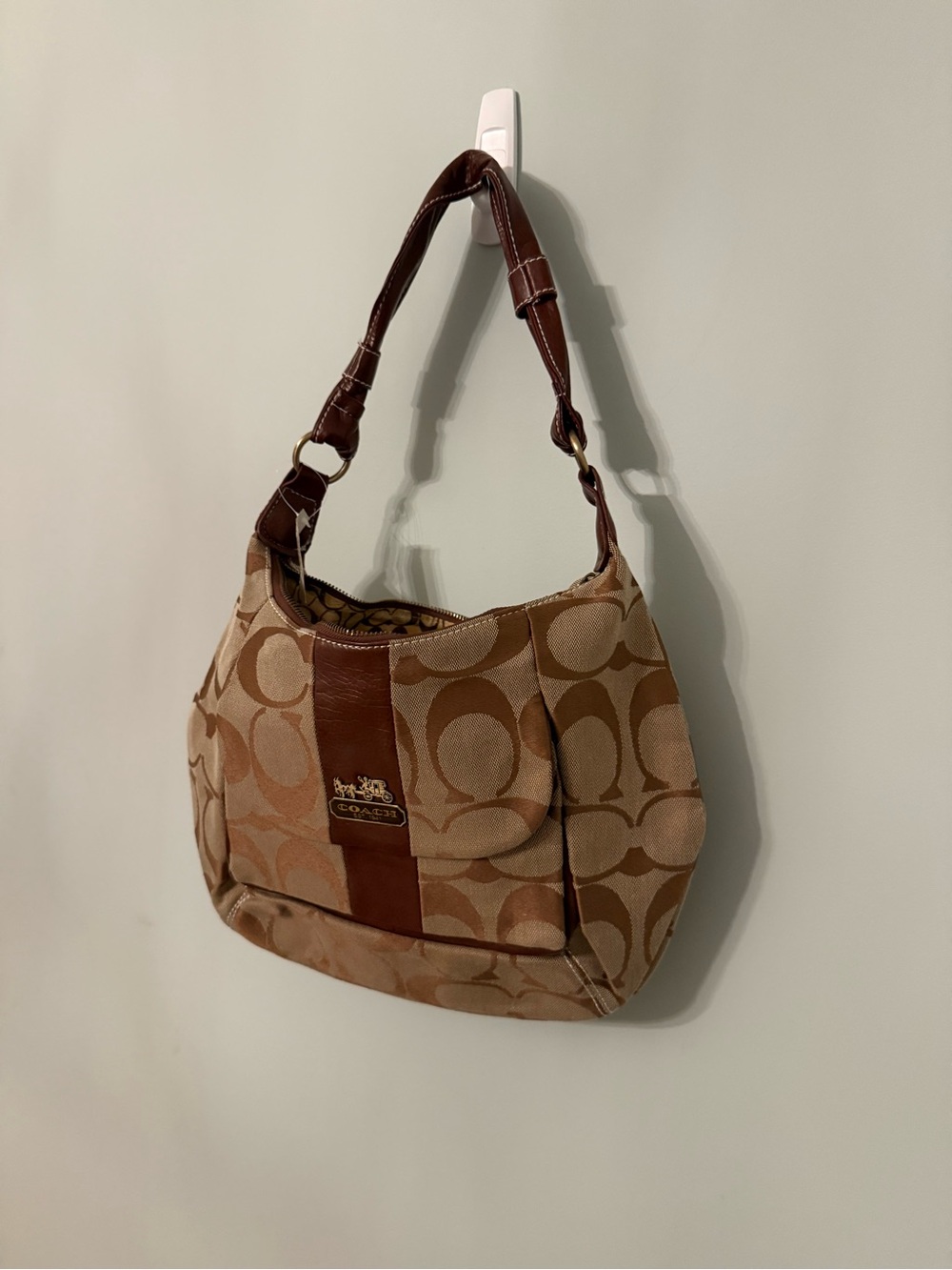Coach Signature Canvas Hobo Bag in Brown Never Used